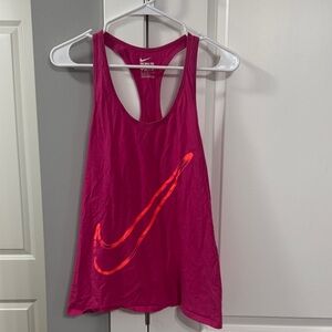 Nike Women’s Magenta Racerback Tank with Neon Orange Swoosh